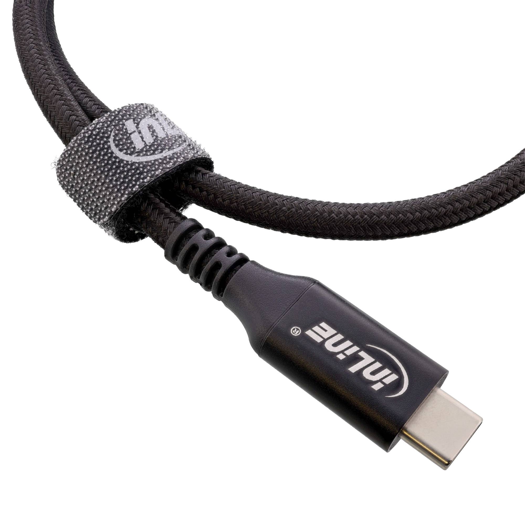 InLine Klettkabelbinder mit Lasche 12x150mm - 10er - schwarz - Zubehör Kabel