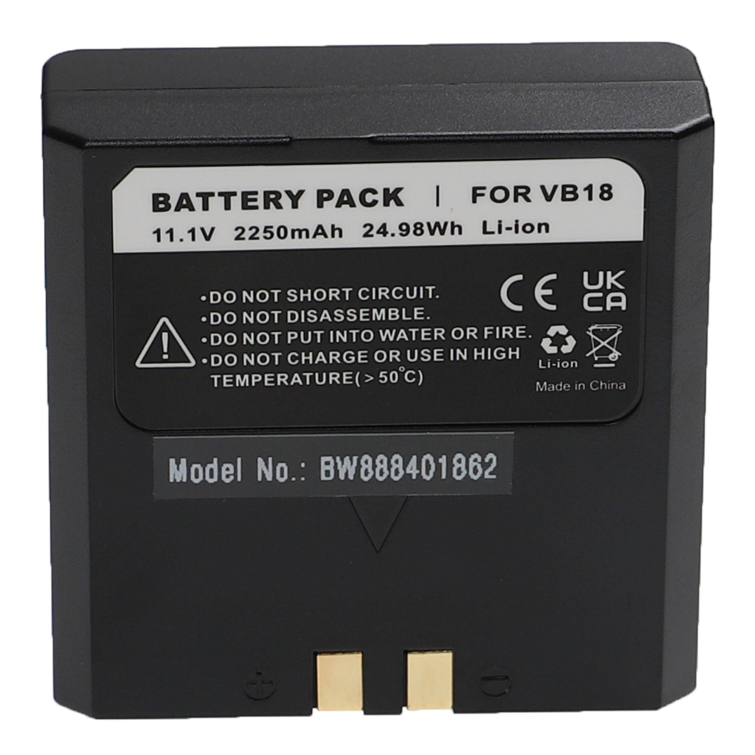 vhbw Akku Ersatz für Godox VB19 | VB18 für Blitzgerät, Kamera-Blitz (2250 mAh, 11,1 V, Li-Ion)