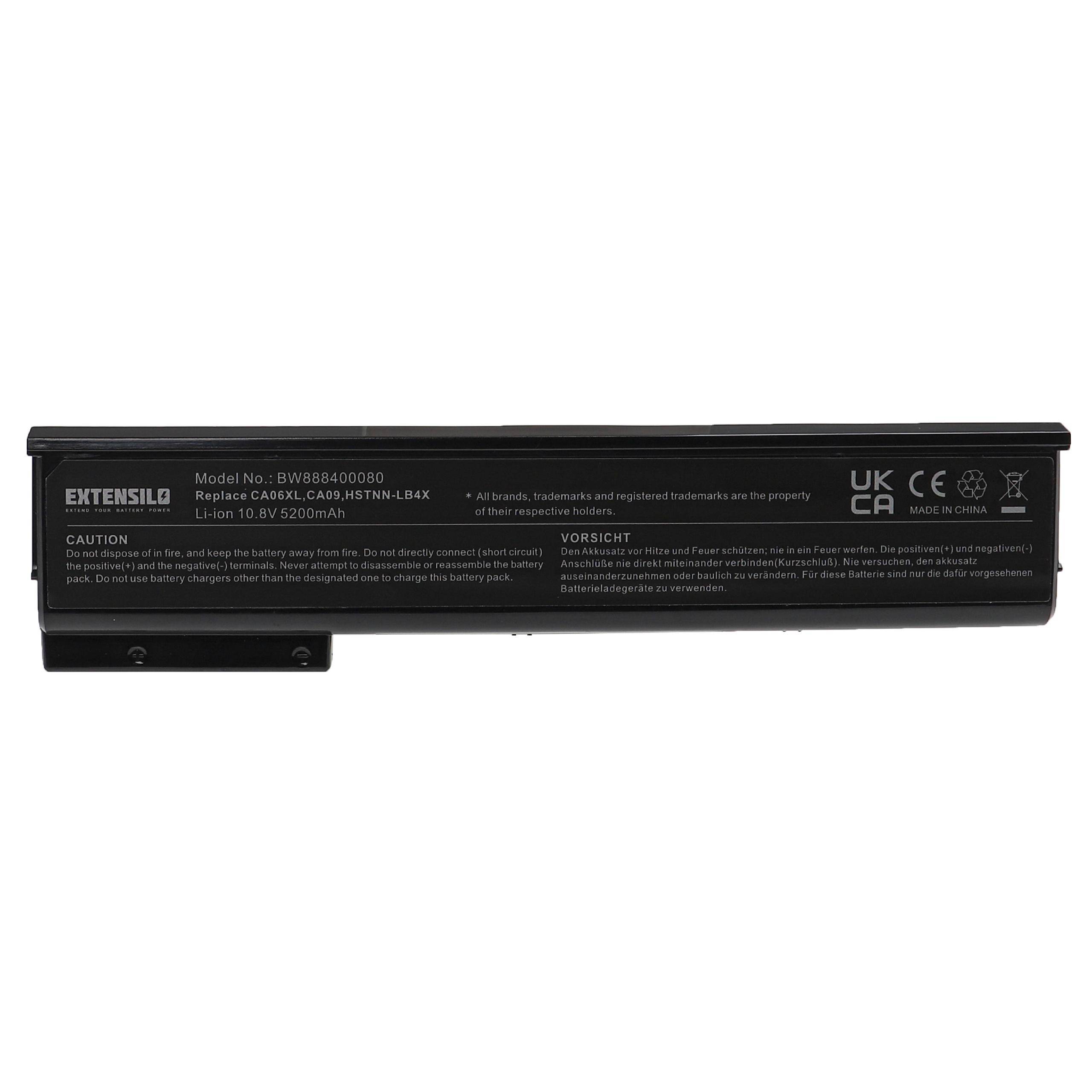 EXTENSILO Akku Ersatz für HP HSTNN-I15C-5, HSTNN-I16C, HSTNN-IB4W, HSTNN-LB4X für Notebook (5200mAh, 10,8V, Li-Ion)