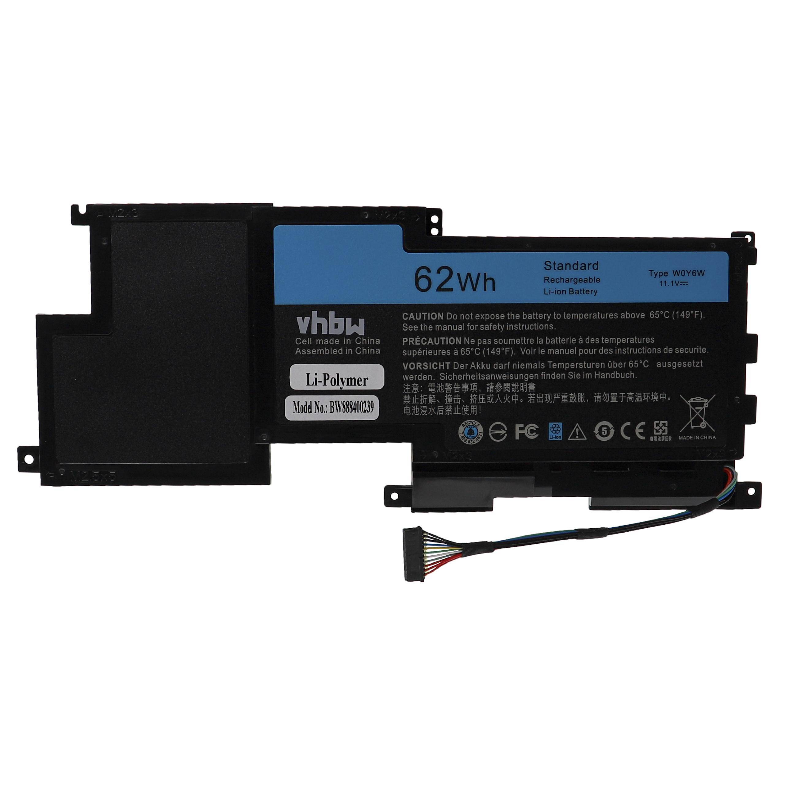 vhbw Akku kompatibel mit Dell XPS 15 L521X Notebook (5500 mAh, 11,1 V, Li-Polymer)