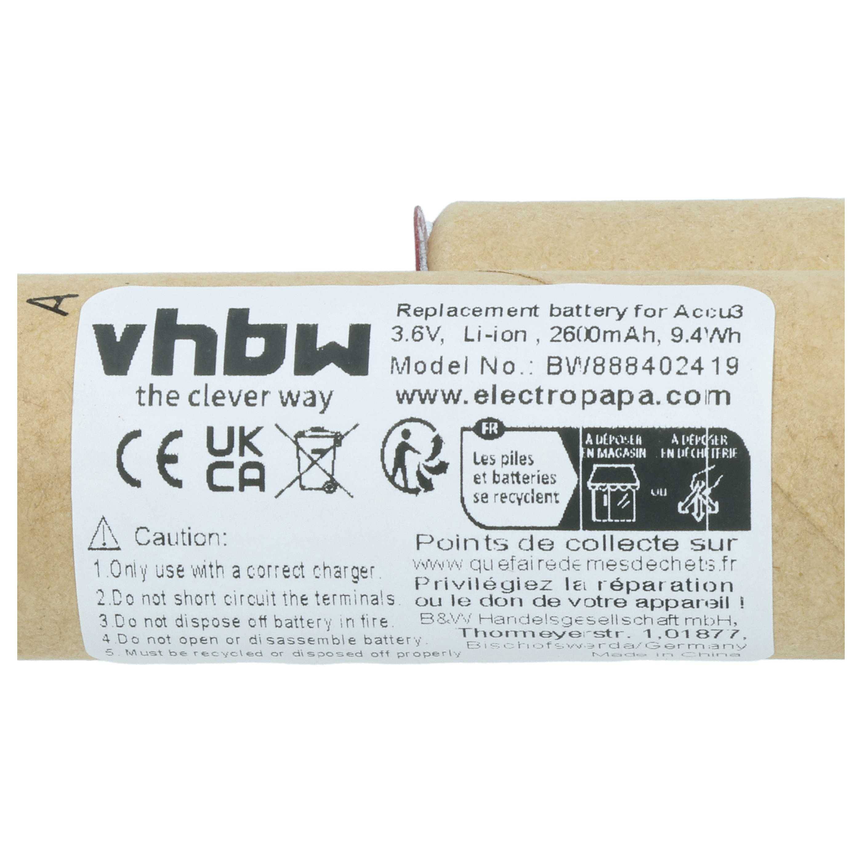 vhbw Akku kompatibel mit Gardena Rasenkantenschere Accu3 Standard (2315) | Akku-Gartengeräte (2600mAh 3,6V NiMH)