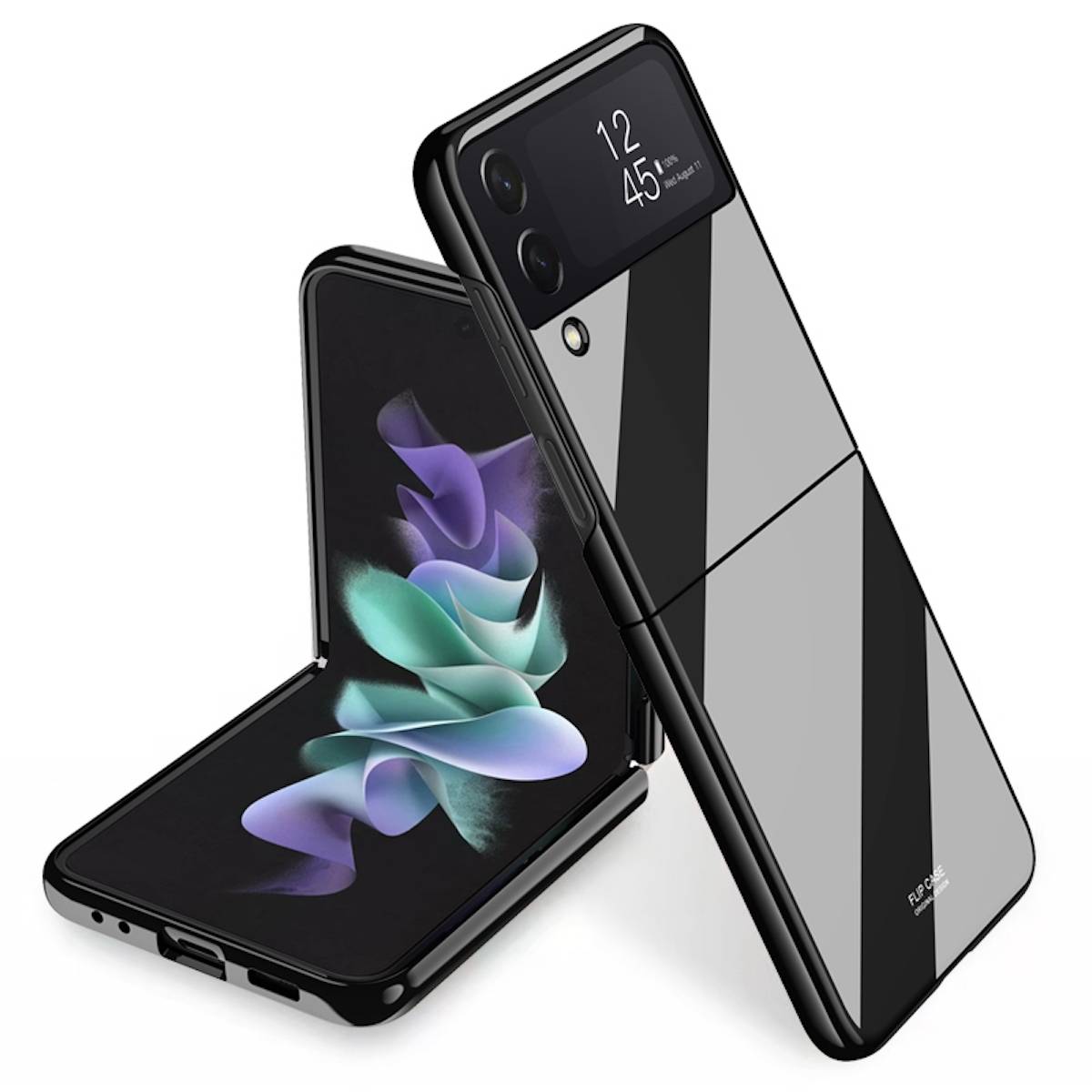 Für Samsung Galaxy Z Flip4 5G Design Piano Paint Hart Cover Handy Tasche Hülle Etuis Schwarz