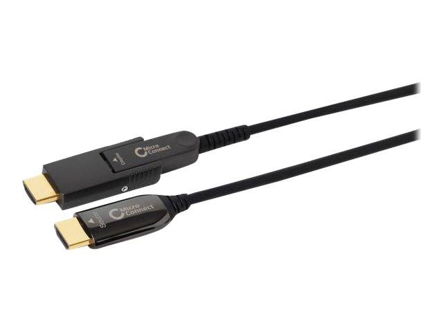 MicroConnect Premium - Kit HDMI-Kabel mit Ethernet - Hybrid Kupfer/Kohlefaser - Schwarz - HAOC-Kabel (Hybrid Active Opti