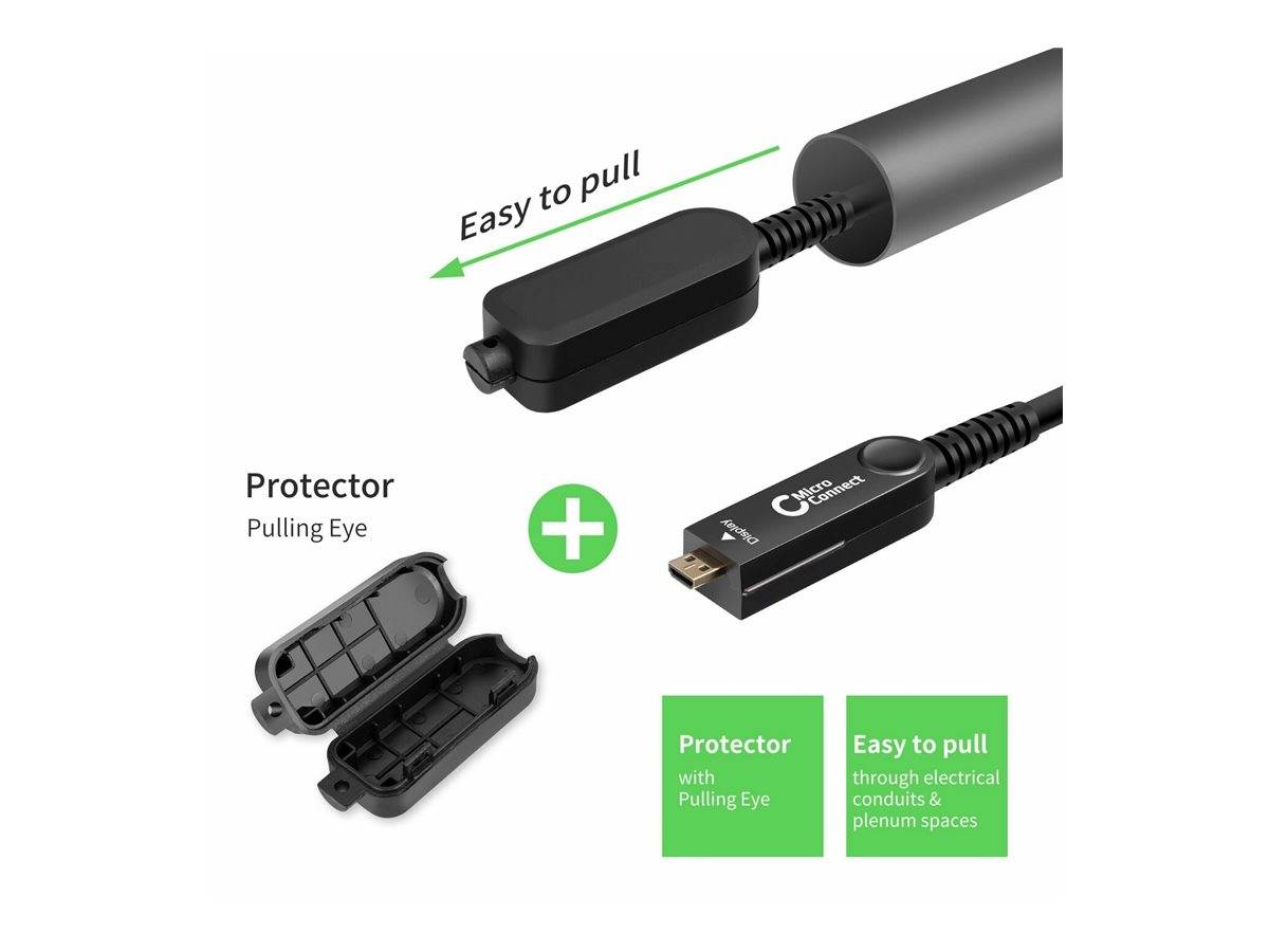 MicroConnect Premium - Kit HDMI-Kabel mit Ethernet - Hybrid Kupfer/Kohlefaser -