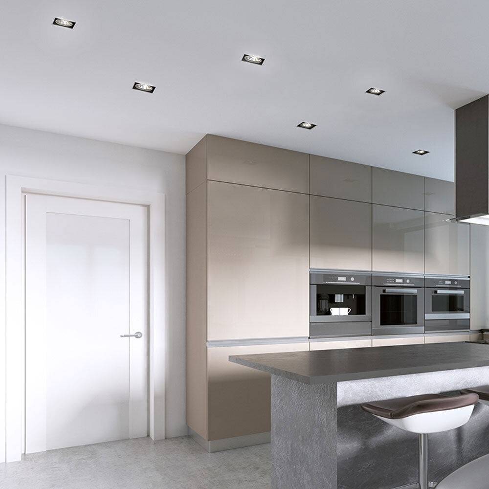 Einbaustrahler Deckenspot Deckenleuchte Lampe Einbauleuchte, Wohnzimmer Metall chrom, 1x LED 4,5W 360Lm 2700K, D 9cm, 6er Set