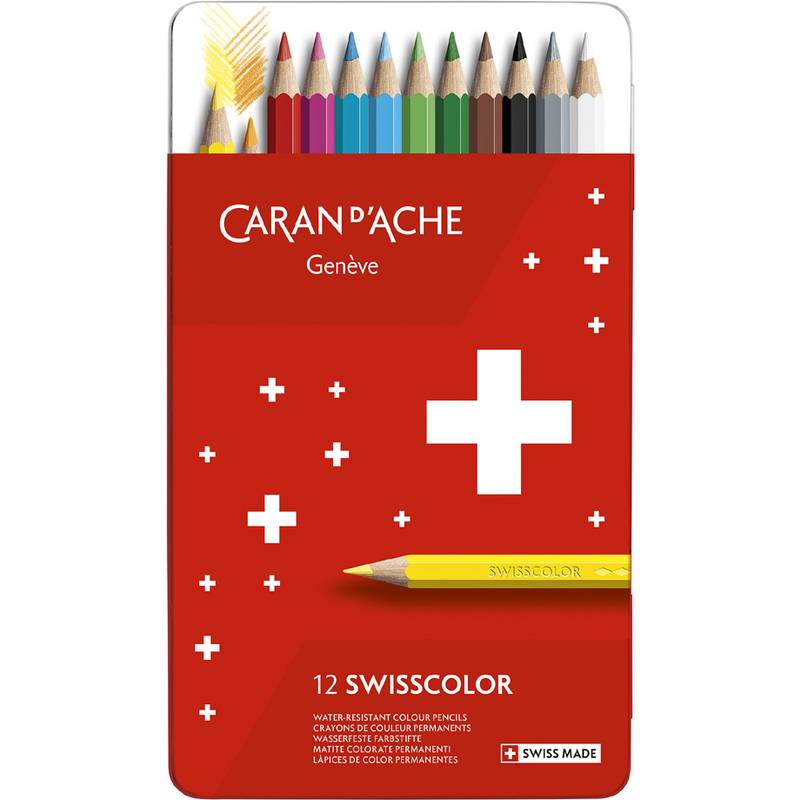 CARAN D'ACHE Buntstifte SWISSCOLOR, 12er Metalletui