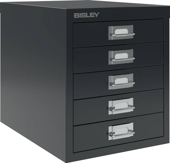 Schubladenschrank MultiDrawer? H325xB279xT380mm schwarz 5 Schubl.BISLEY