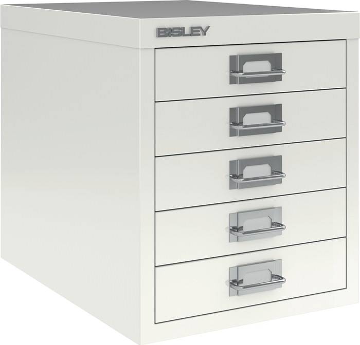 Schubladenschrank MultiDrawer? H325xB279xT380mm verkehrsweiß 5 Schubl.BISLEY