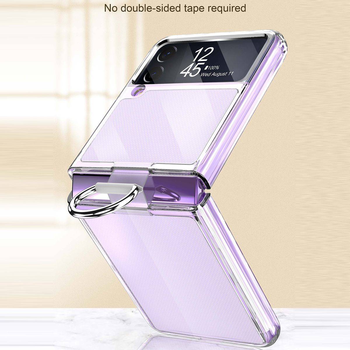 Für Samsung Galaxy Z Flip4 5G Ring Kunststoff Silikon Cover Handy Tasche Hülle Etuis Dunkelgrün