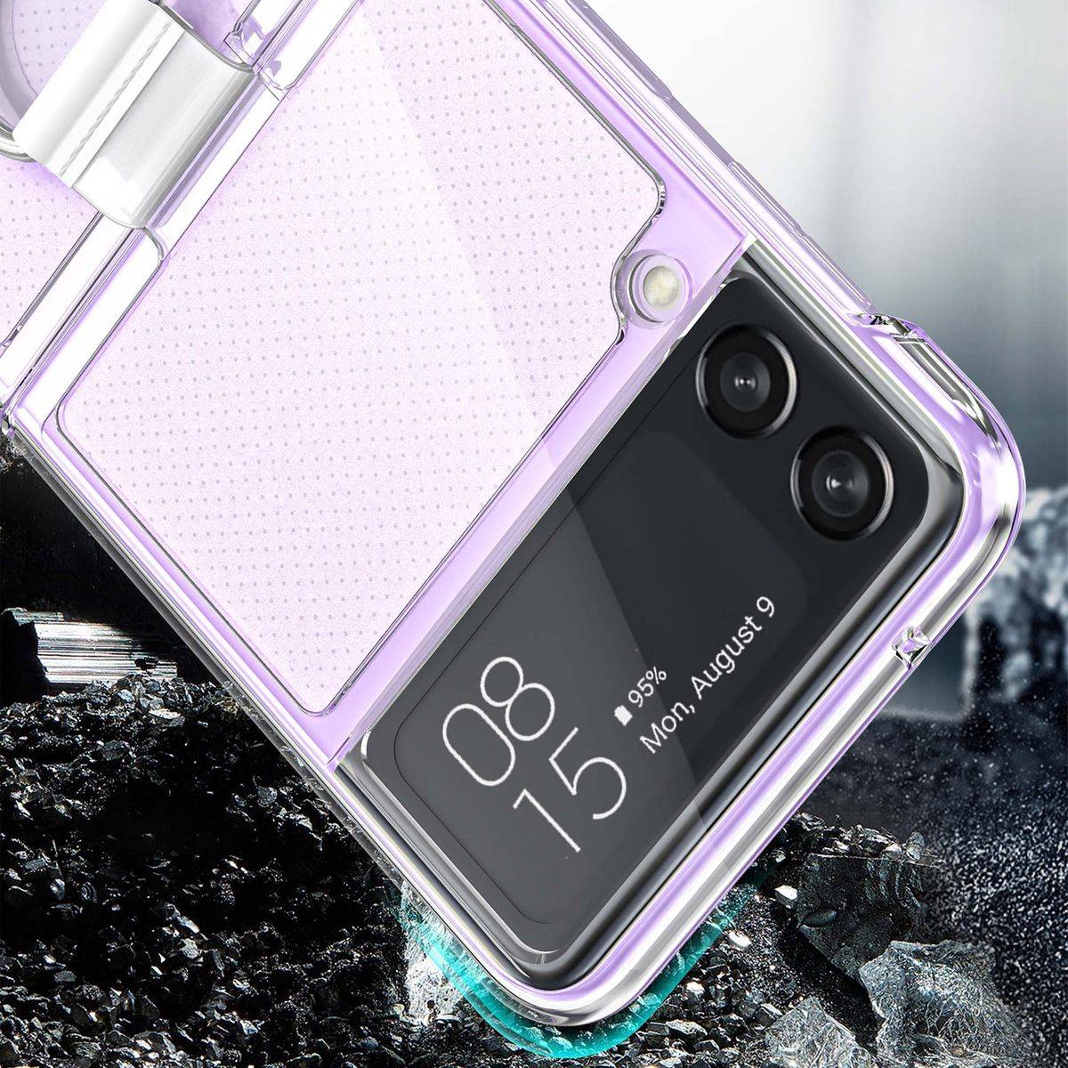 Für Samsung Galaxy Z Flip4 5G Ring Kunststoff Silikon Cover Handy Tasche Hülle Etuis Dunkelgrün