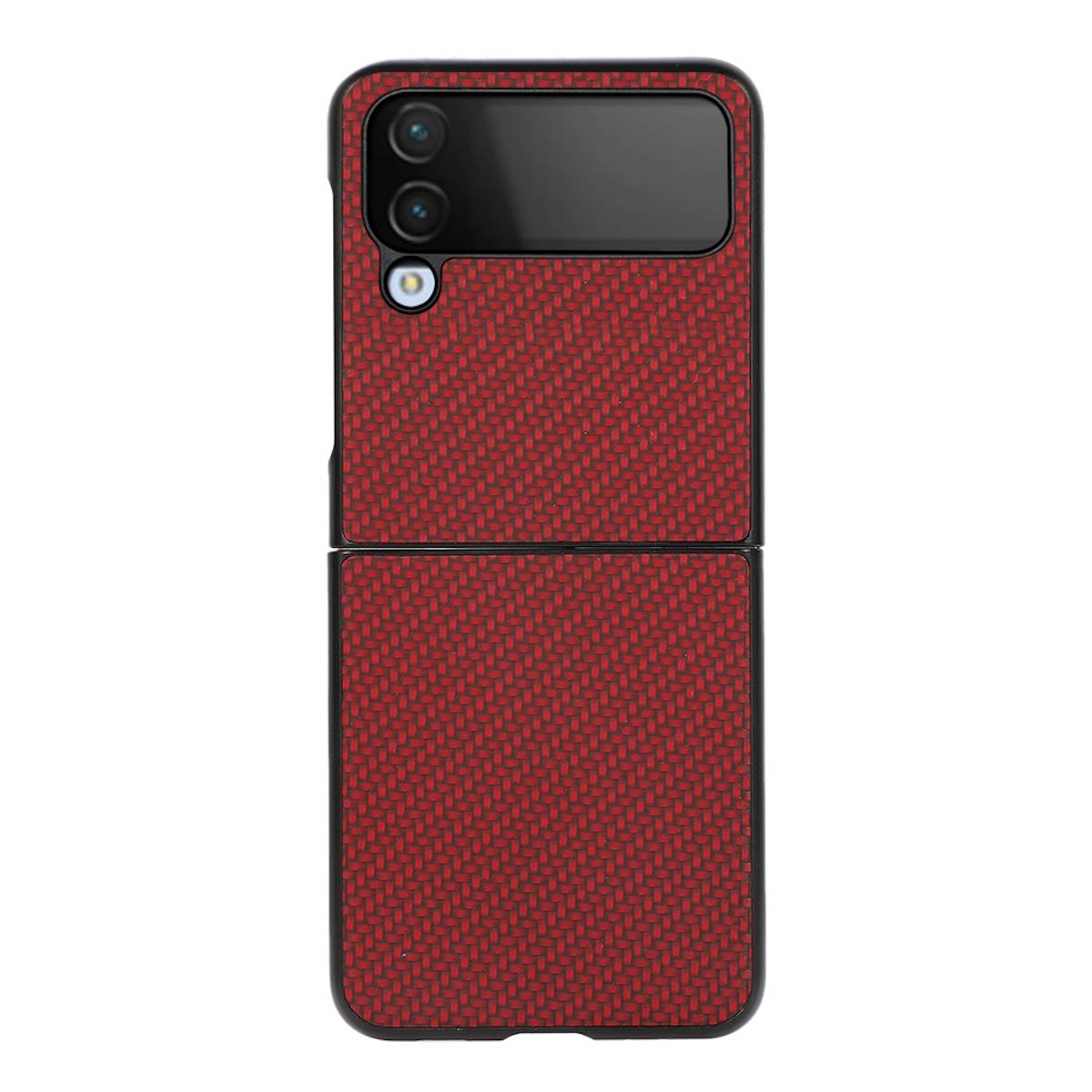 Für Samsung Galaxy Z Flip4 5G Carbon Kunststoff Silikon Cover Handy Tasche Hülle Etuis Rot