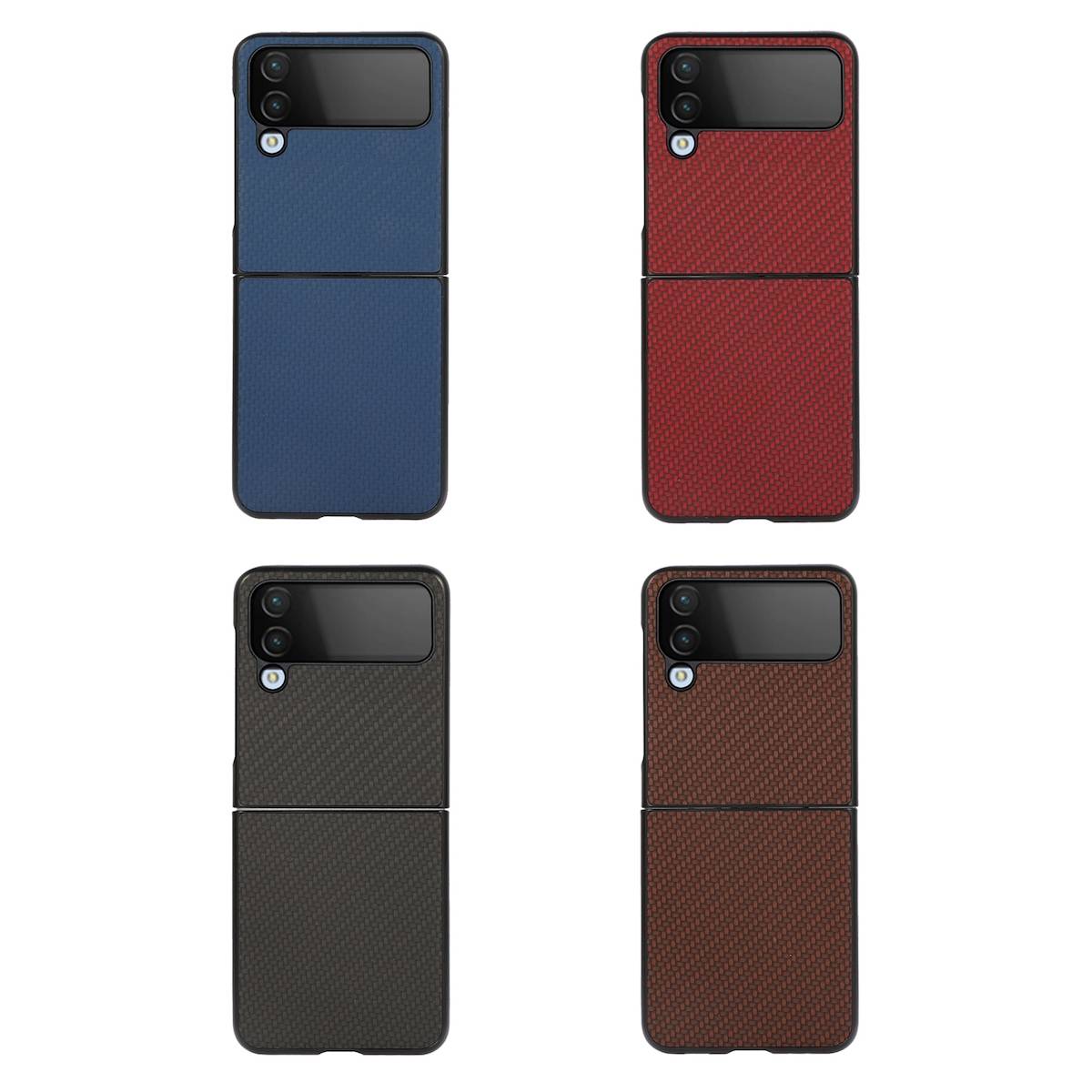 Samsung Galaxy Z Flip4 5G Carbon Kunststoff Silikon Cover Handy Tasche Hülle Etuis Braun