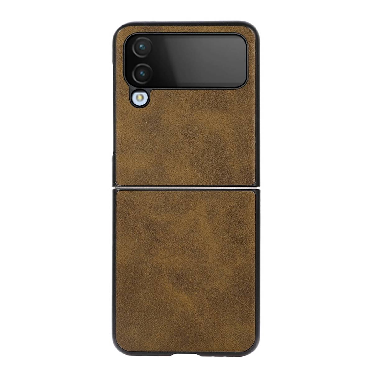 Samsung Galaxy Z Flip4 5G Struktur Kunststoff Cover Handy Tasche Hülle Etuis Braun