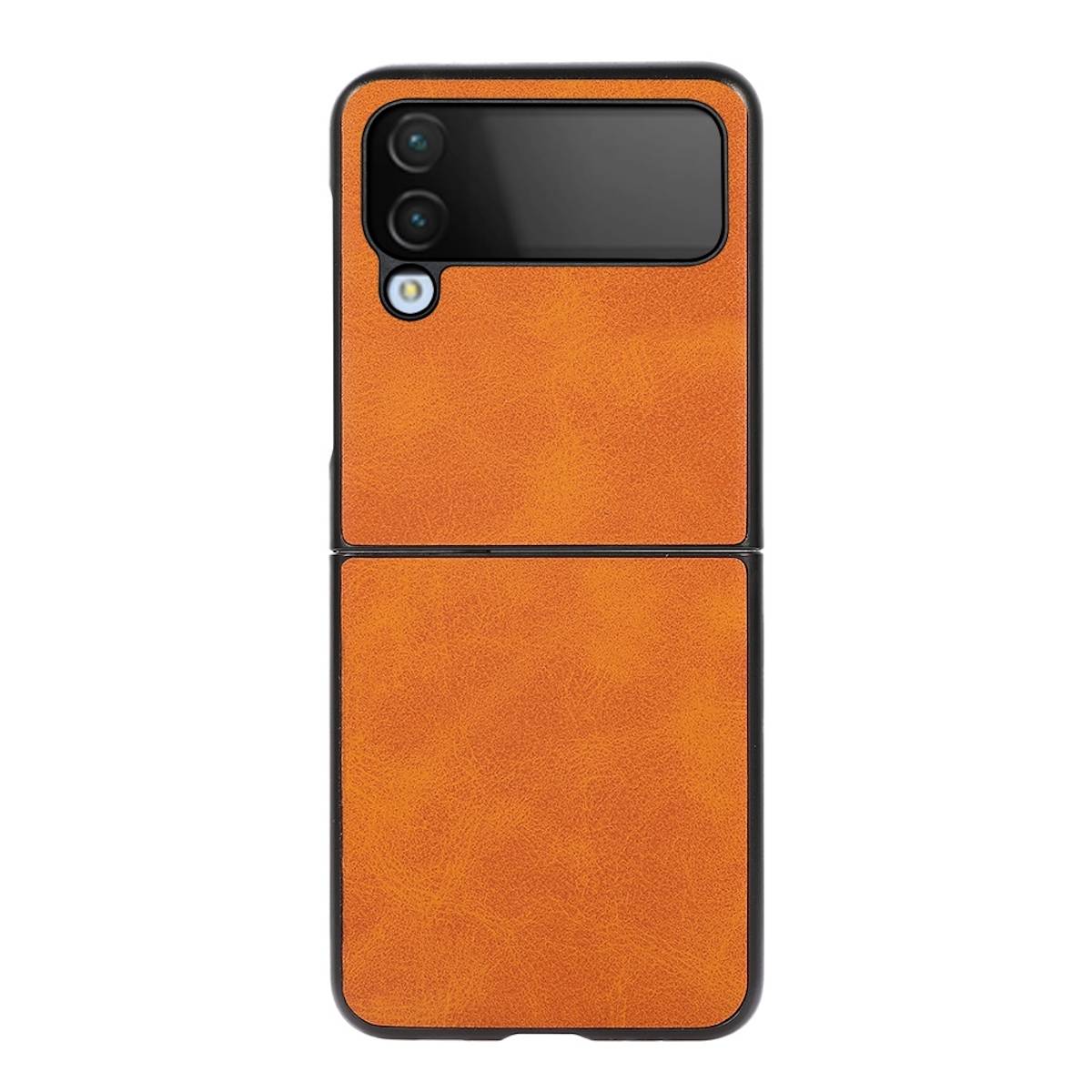 Samsung Galaxy Z Flip4 5G Struktur Kunststoff Cover Handy Tasche Hülle Etuis H-Braun