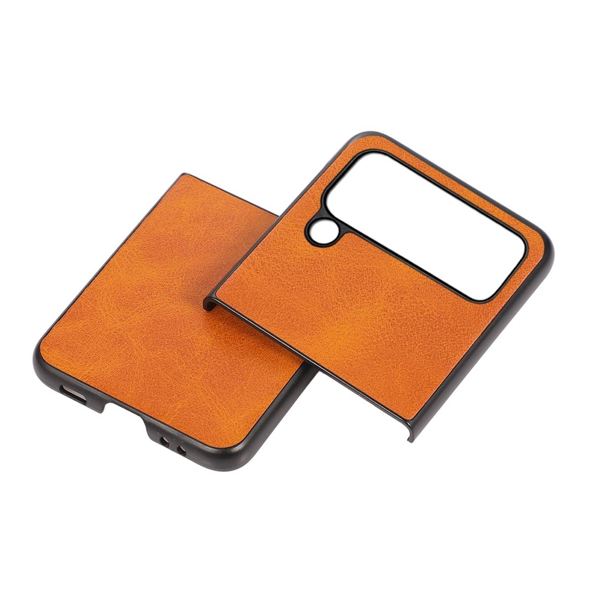 Samsung Galaxy Z Flip4 5G Struktur Kunststoff Cover Handy Tasche Hülle Etuis H-Braun