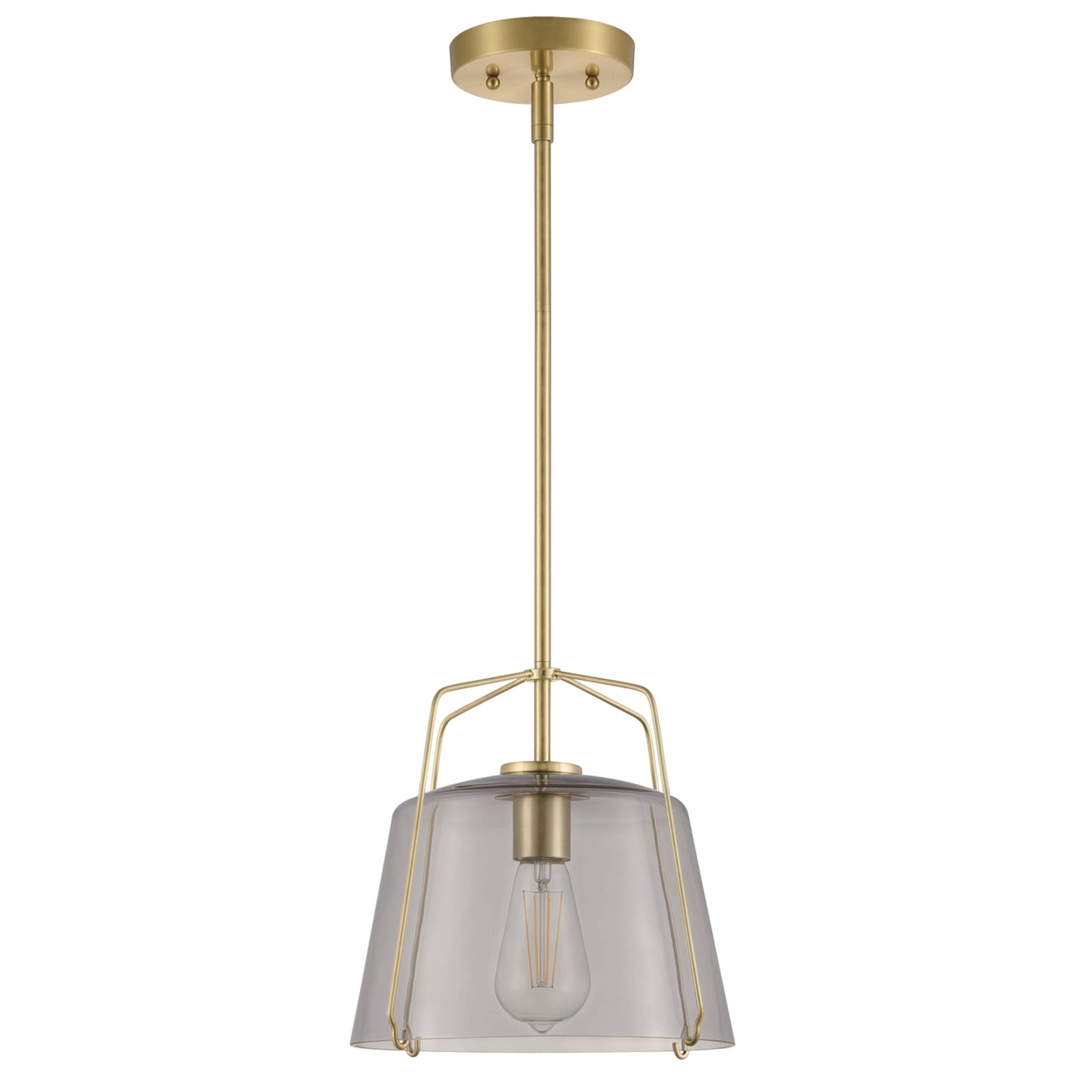 Pendelleuchte Hallein Champagner / Rauchgrau