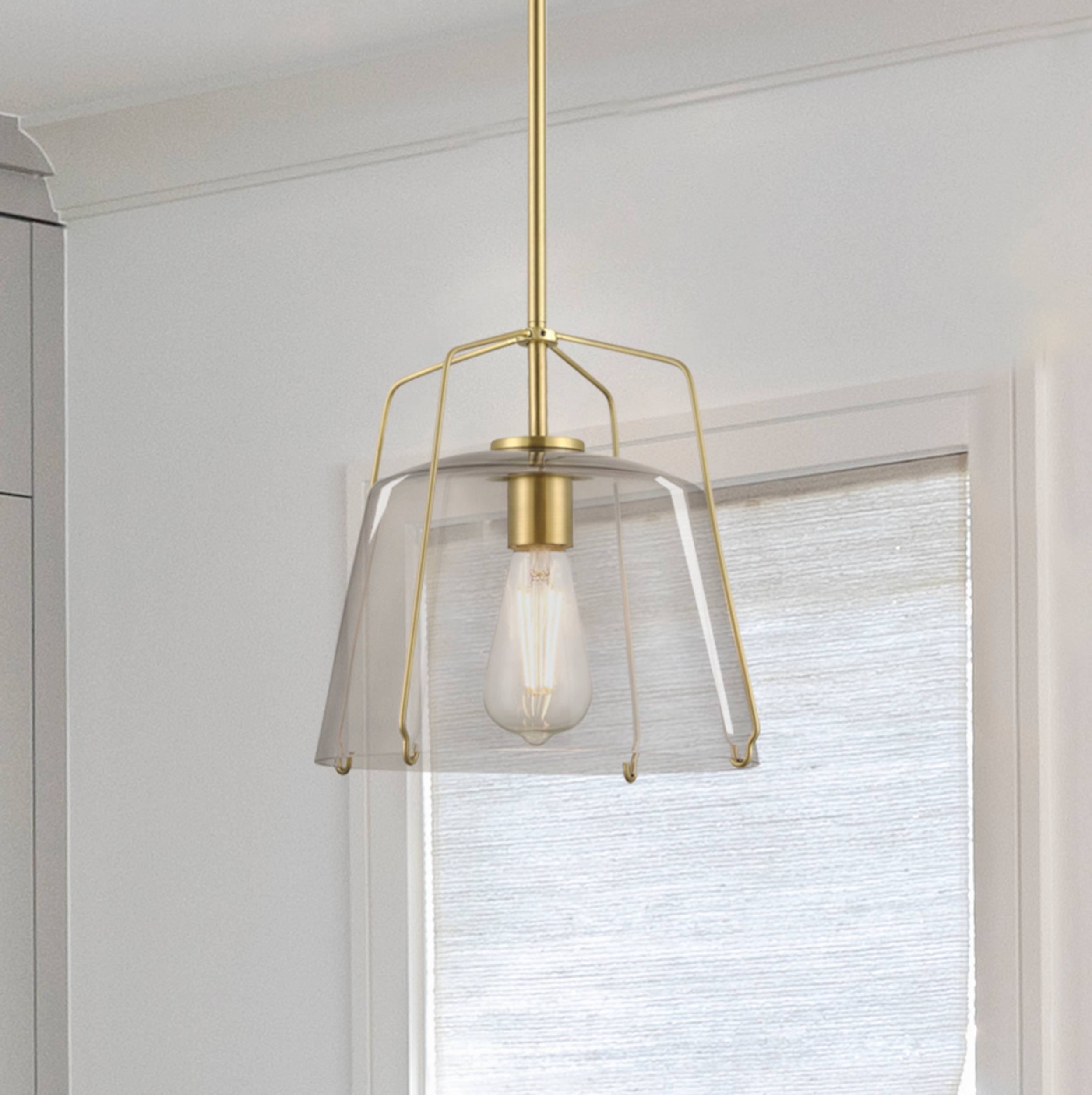 Pendelleuchte Hallein Champagner / Rauchgrau