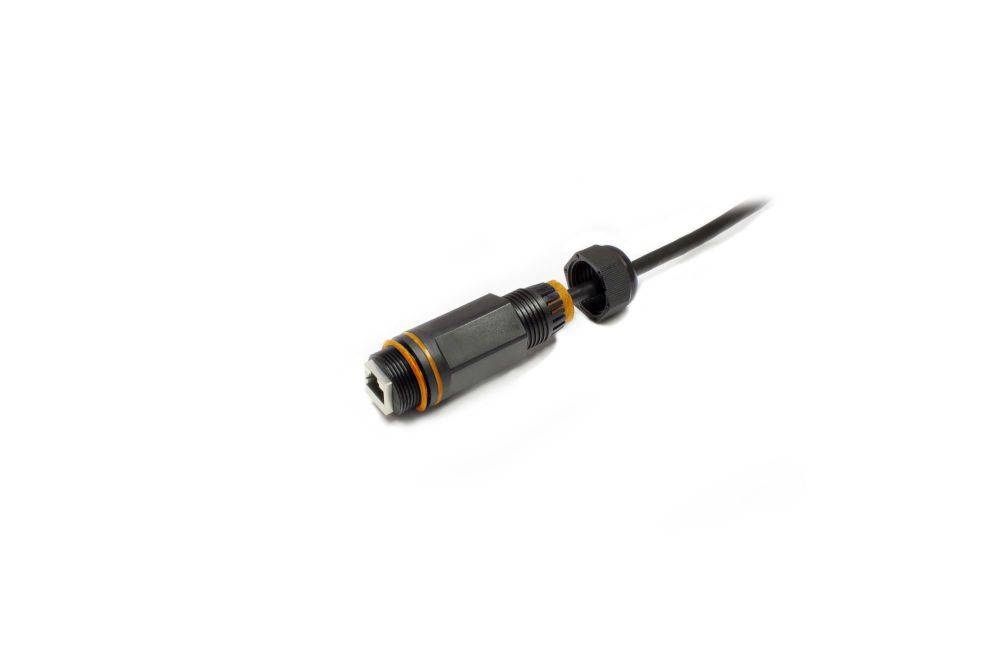 Patchkabelkupplung, Outdoor (IP67), Cat. 6A, RJ45, vollgeschirmt, schwarz, Good Connections®