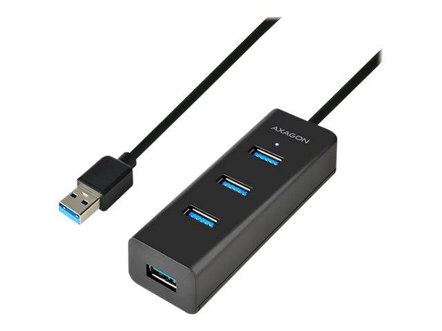 AXAGON HUE-S2BL - Hub - 4 x SuperSpeed USB 3.0+ 1 x micro-USB - Desktop