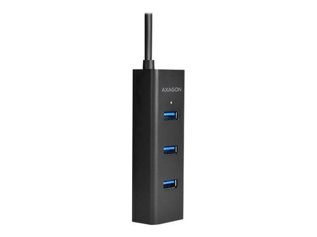 AXAGON HUE-S2BL - Hub - 4 x SuperSpeed USB 3.0+ 1 x micro-USB - Desktop