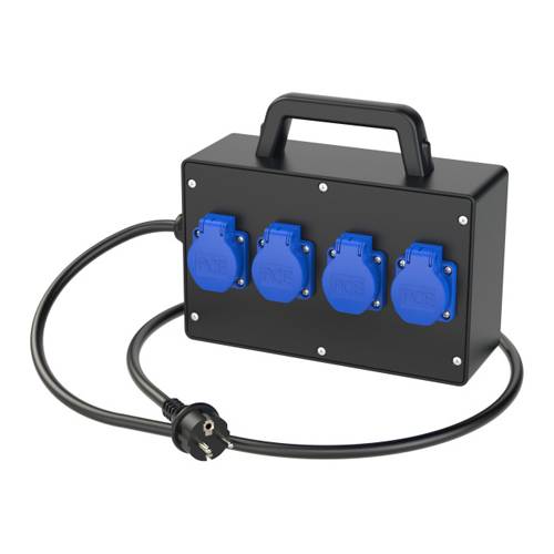 PC ELECTRIC 9216011 - Mobilverteiler "TRAUNSEE MV" (Eingang: 1x VG-SCHUKO-Stecker 230V/16A/2-pol + 1,5m Kabel | Ausgang: