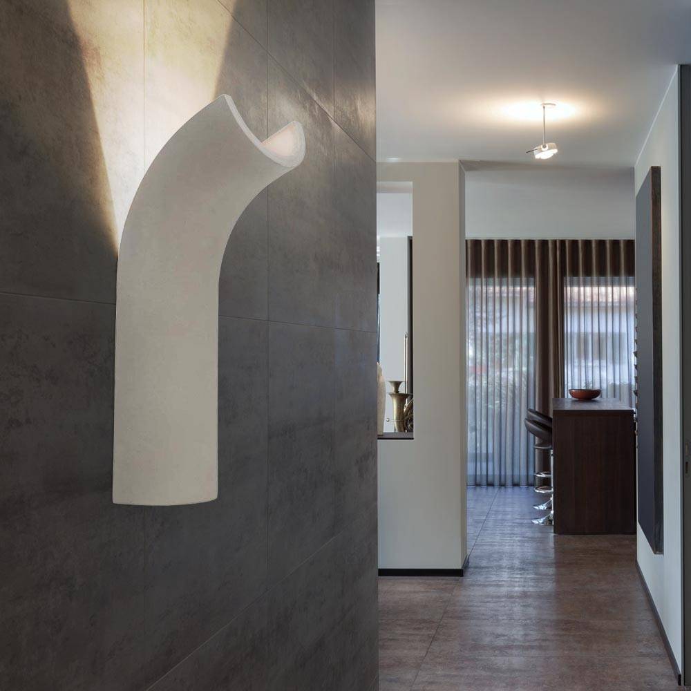 Wandleuchte Beton LED Wandstrahler Beton grau Wohnzimmerlampe Wand LED, indirekte Beleuchtung, 1x LED 4,2W 200Lm warmweiß, BxH 10x30 cm, 2er Set