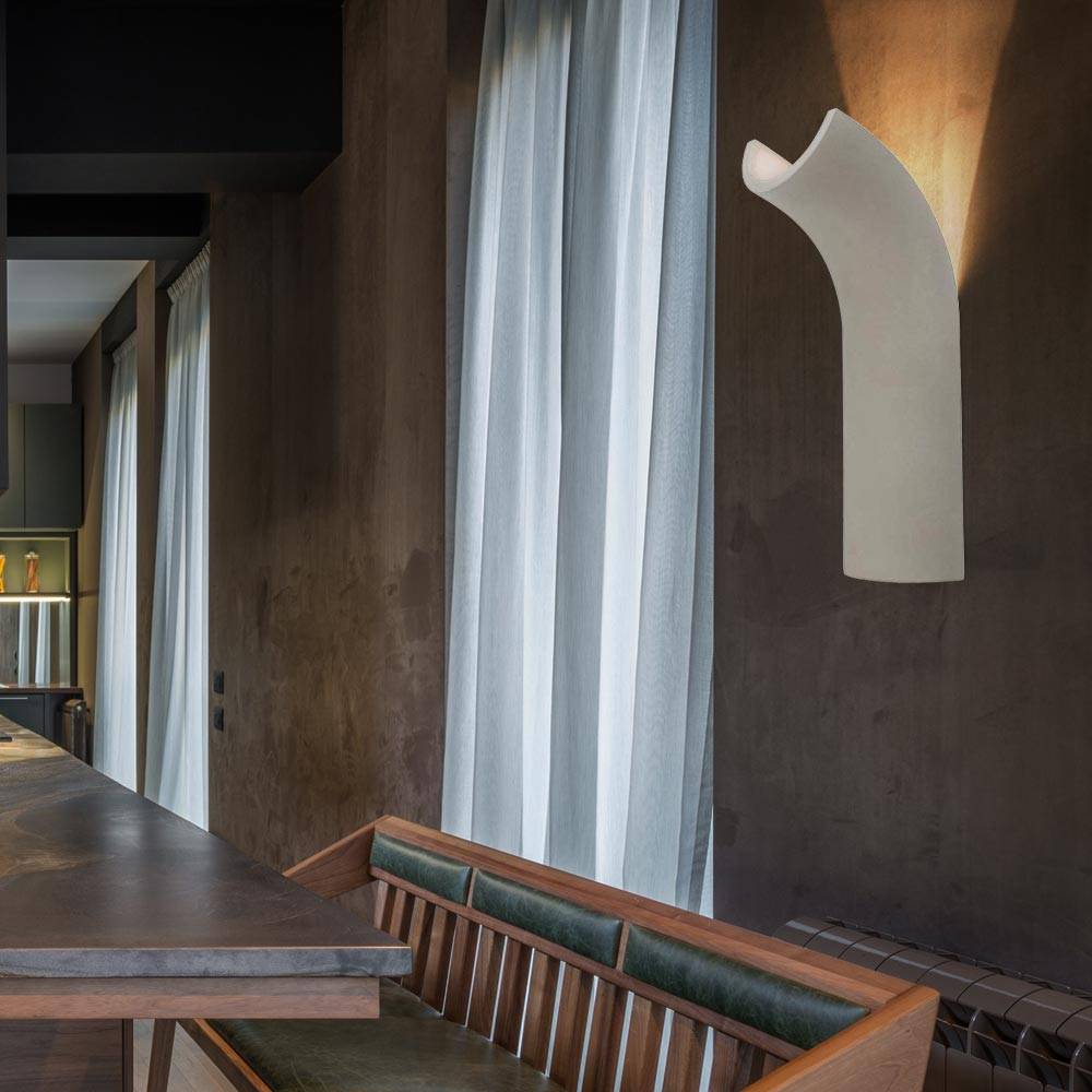 Wandleuchte Beton LED Wandstrahler Beton grau Wohnzimmerlampe Wand LED, indirekte Beleuchtung, 1x LED 4,2W 200Lm warmweiß, BxH 10x30 cm