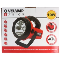Velamp CHURCHILL wiederaufladbarer 10W LED-Strahler mit rotem Blinklicht, USB Velamp CHURCHILL wiederaufladbarer 10W LED-Strahler mit rotem Blinklicht, USB