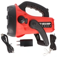 Velamp CHURCHILL wiederaufladbarer 10W LED-Strahler mit rotem Blinklicht, USB Velamp CHURCHILL wiederaufladbarer 10W LED-Strahler mit rotem Blinklicht, USB