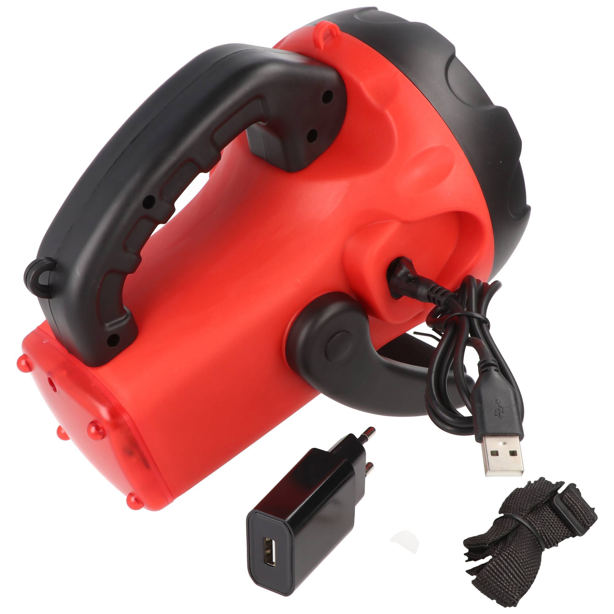 Velamp CHURCHILL wiederaufladbarer 10W LED-Strahler mit rotem Blinklicht, USB