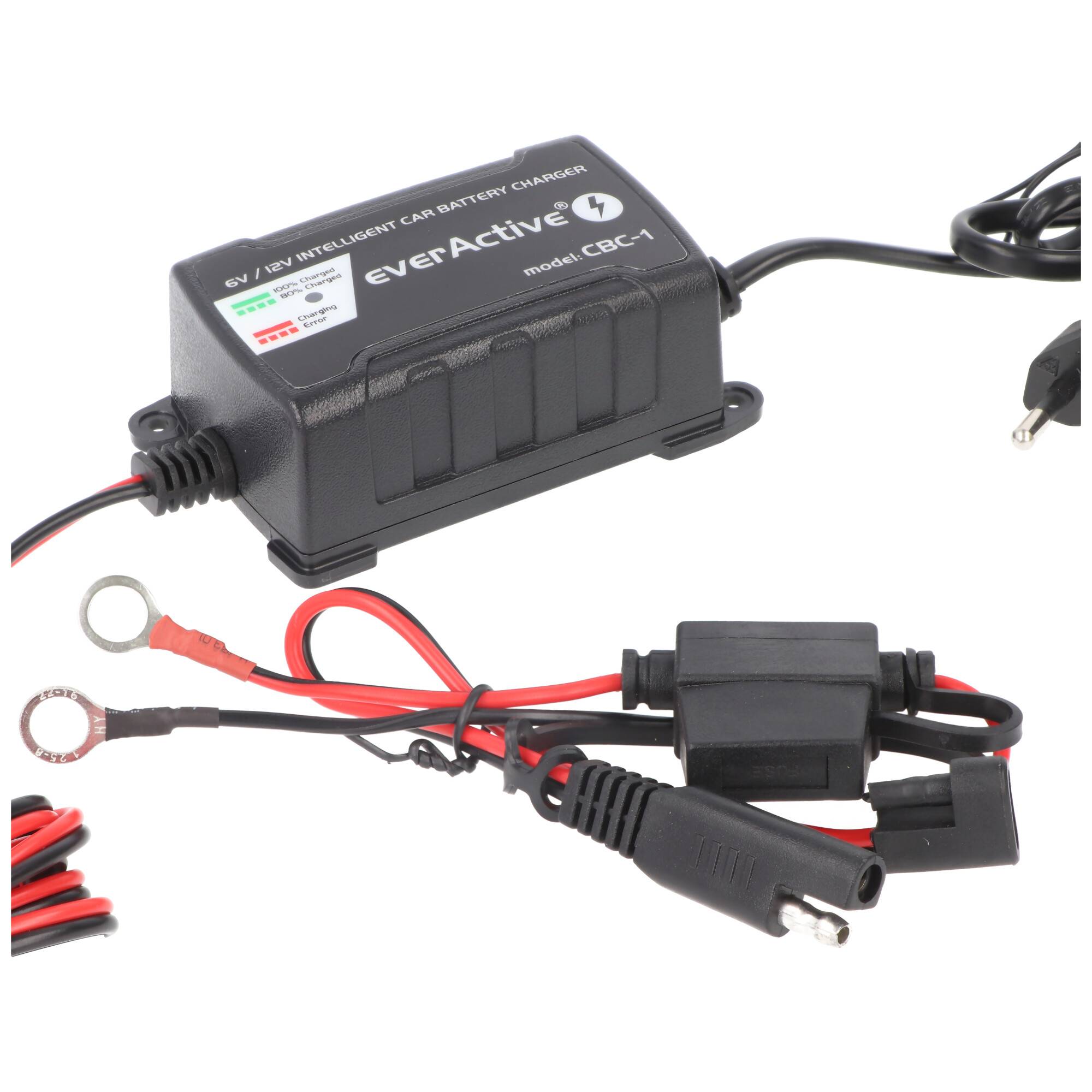 Schwarzes intelligentes 6V/12V-Autobatterie-Ladegerät der Marke 