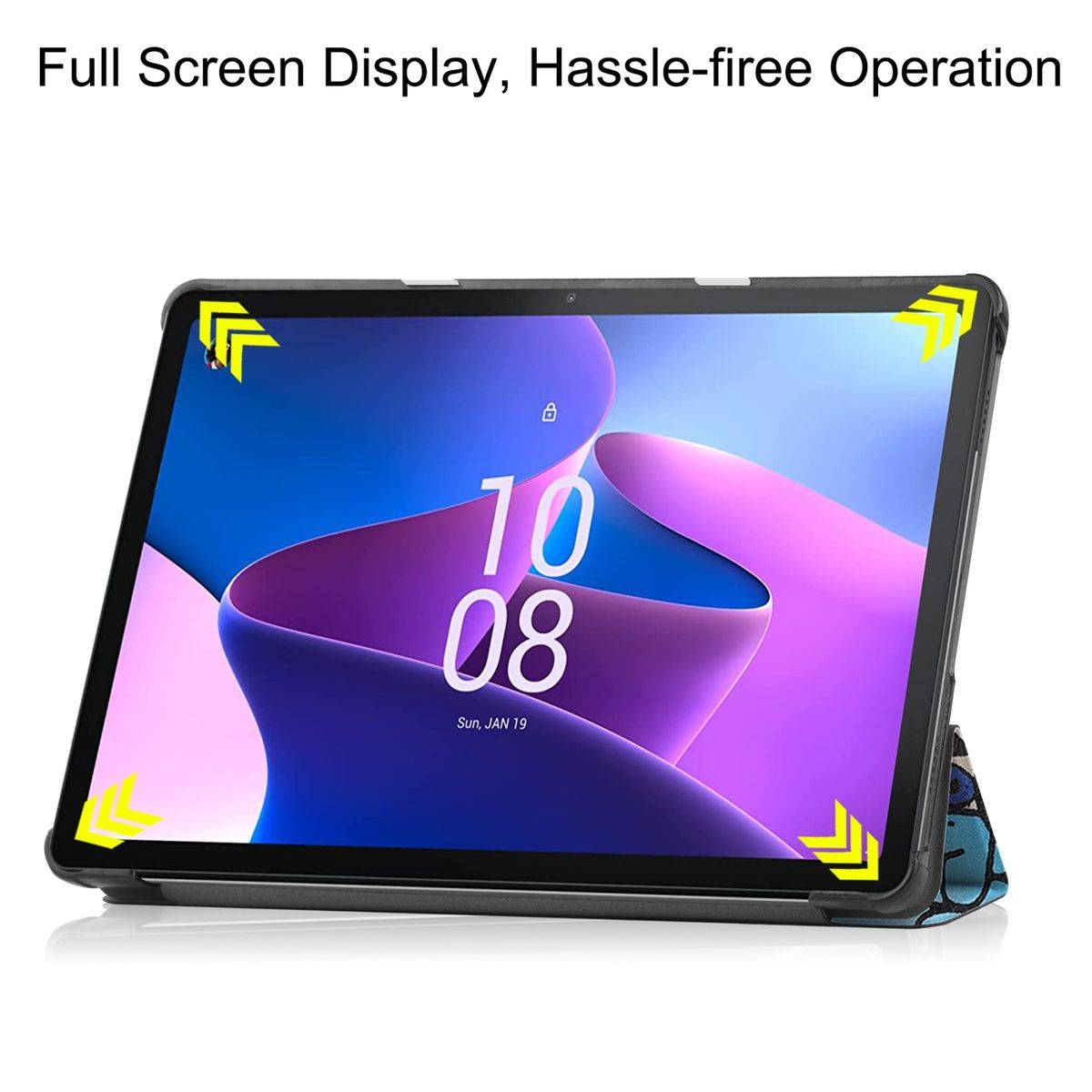 Für Lenovo M10 3. Gen 2022 3folt Wake UP Smart Cover Tablet Tasche Etuis Hülle Case Schutz Motiv 1