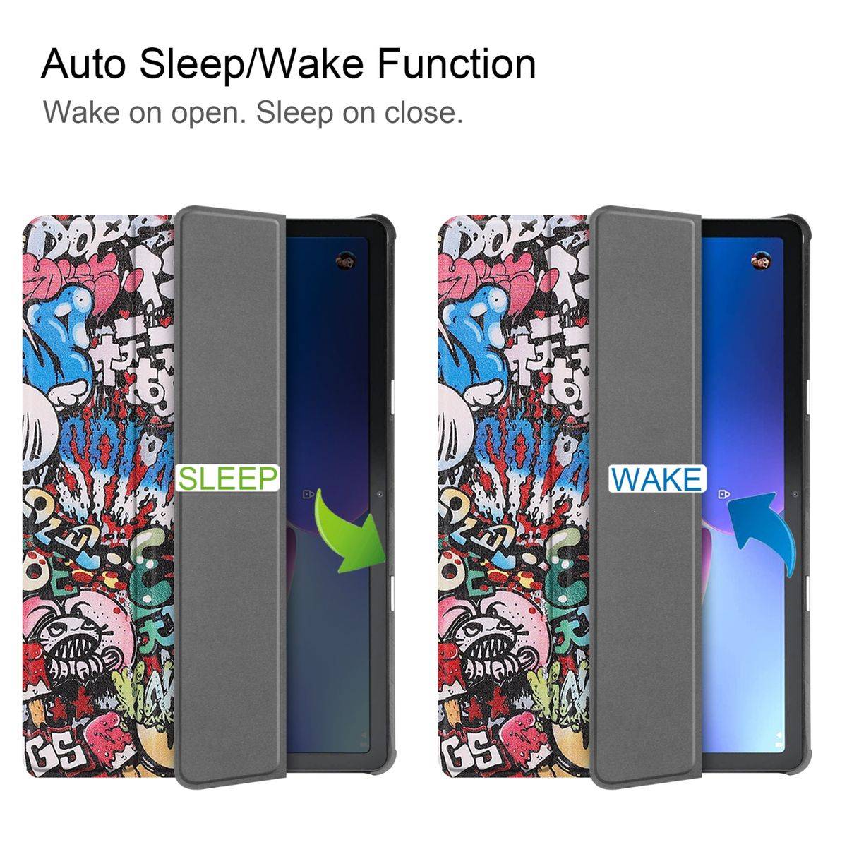 Für Lenovo M10 3. Gen 2022 3folt Wake UP Smart Cover Tablet Tasche Etuis Hülle Case Schutz Motiv 1