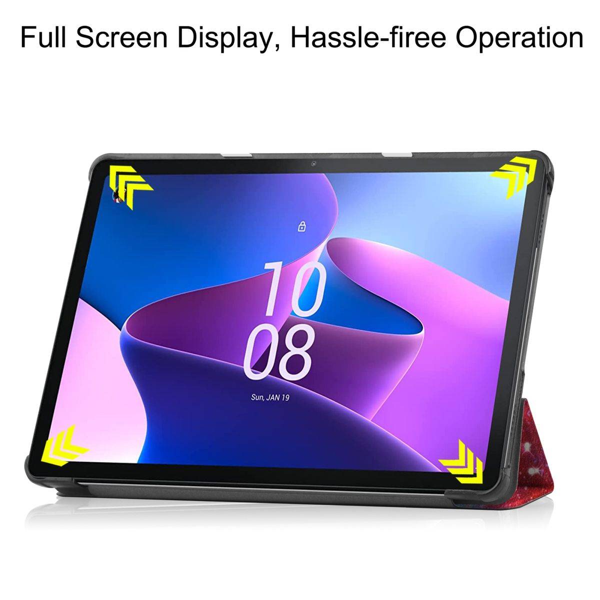 Für Lenovo M10 3. Gen 2022 3folt Wake UP Smart Cover Tablet Tasche Etuis Hülle Case Schutz Motiv 2