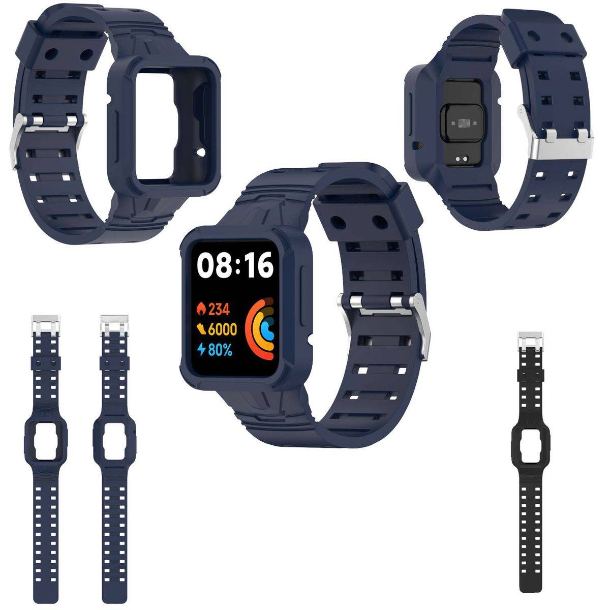 Für Xiaomi Poco Watch Kunststoff / Silikon Sport Ersatz Armband Band Blau Uhr Neu