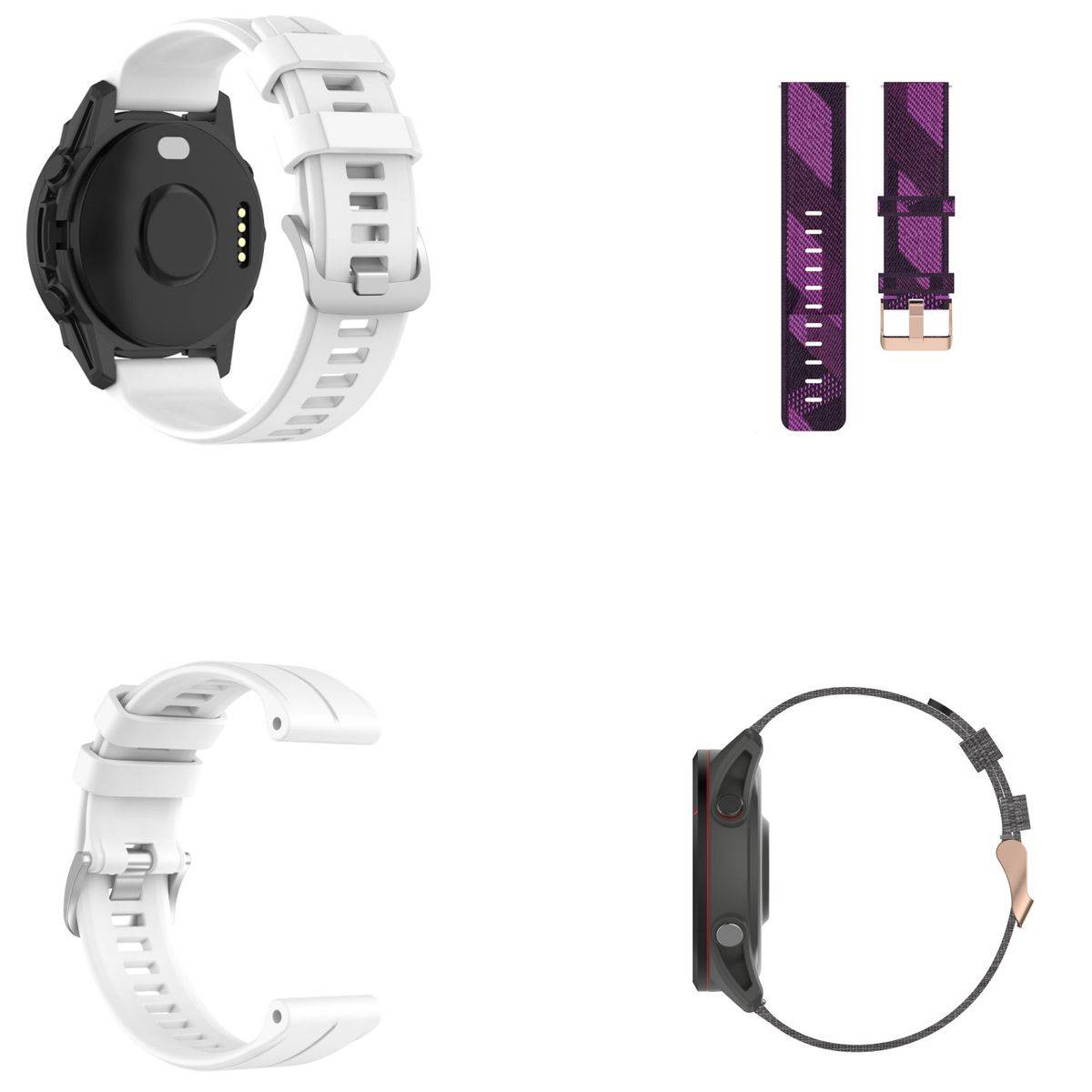 Für Garmin Forerunner 255 Kunststoff / Silikon Sport Watch Uhr Ersatz Armband Band Weiß Uhr Neu