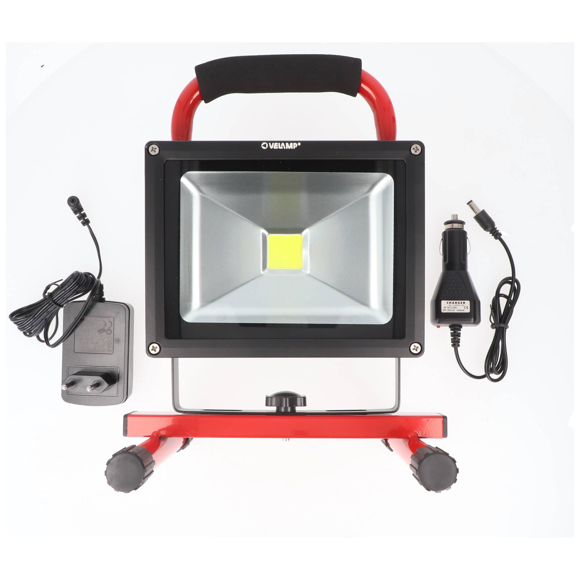 Velamp CYCLOP Akku-Baustrahler LED COB 20W 1200 Lumen mit 12V und 240V Ladegerät