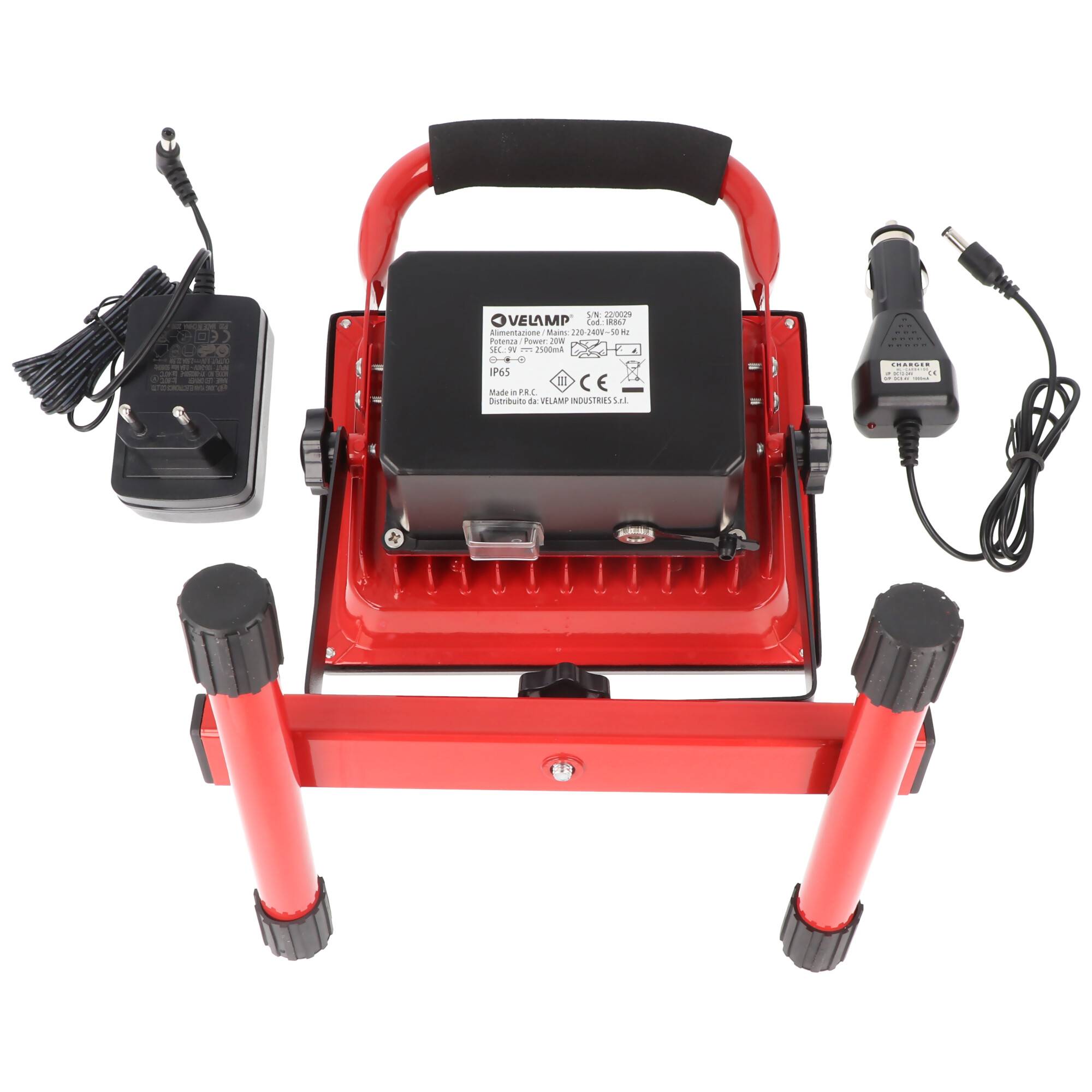 Velamp CYCLOP Akku-Baustrahler LED COB 20W 1200 Lumen mit 12V und 240V Ladegerät