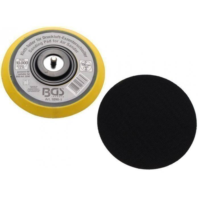 Klett-Teller - Ø 150 mm - für Druckluft-Exzenterschleifer - passend für Art. Nr.: 942332900000