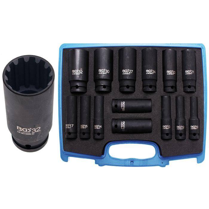 Steckschlüsseleinsatz-Set - Kraft "Gearlock" - 10 bis 32 mm - 1/2 " Antrieb