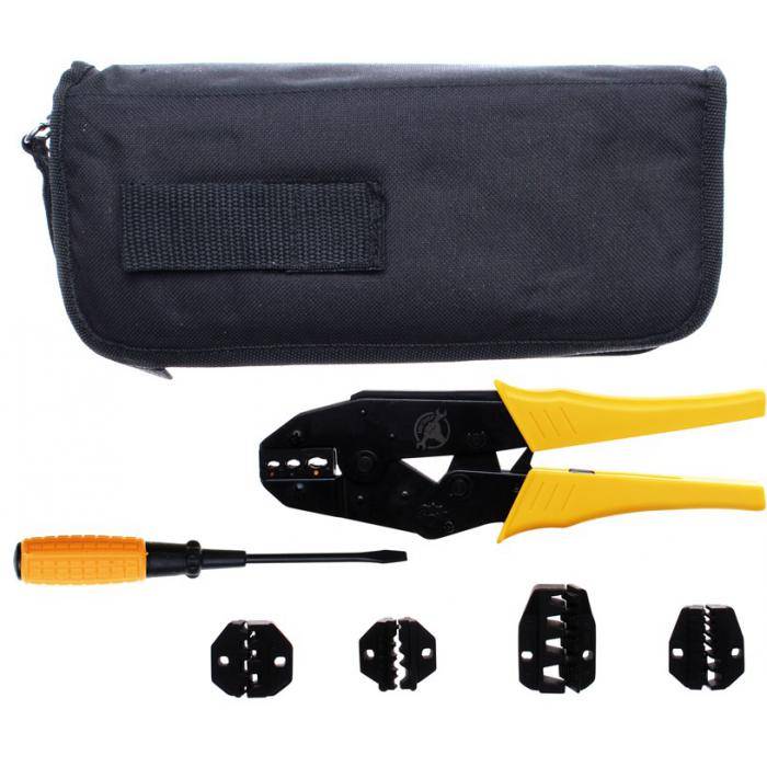 Crimpzangen-Satz - mit 5 Pressbackenpaaren - 7-tlg.