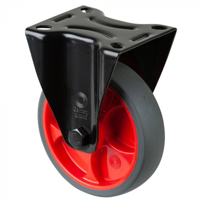 Transportrolle-Bockrolle mit Gabel aus Stahlblech - Rad-Ø 125 mm - Bauhöhe 155 mm - Tragkraft 120 kg