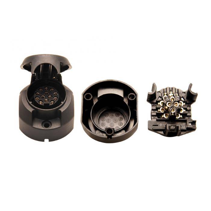 Anhänger-Steckdose - 13-polig - gechraubte Kabelanschlüsse - 12V