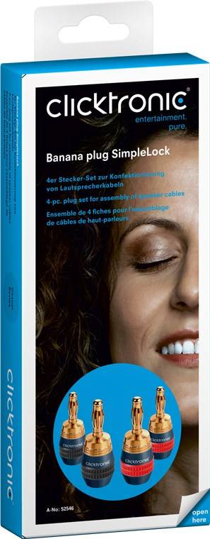 clicktronic Bananen-Stecker SimpleLock (1er Faltschachtel)