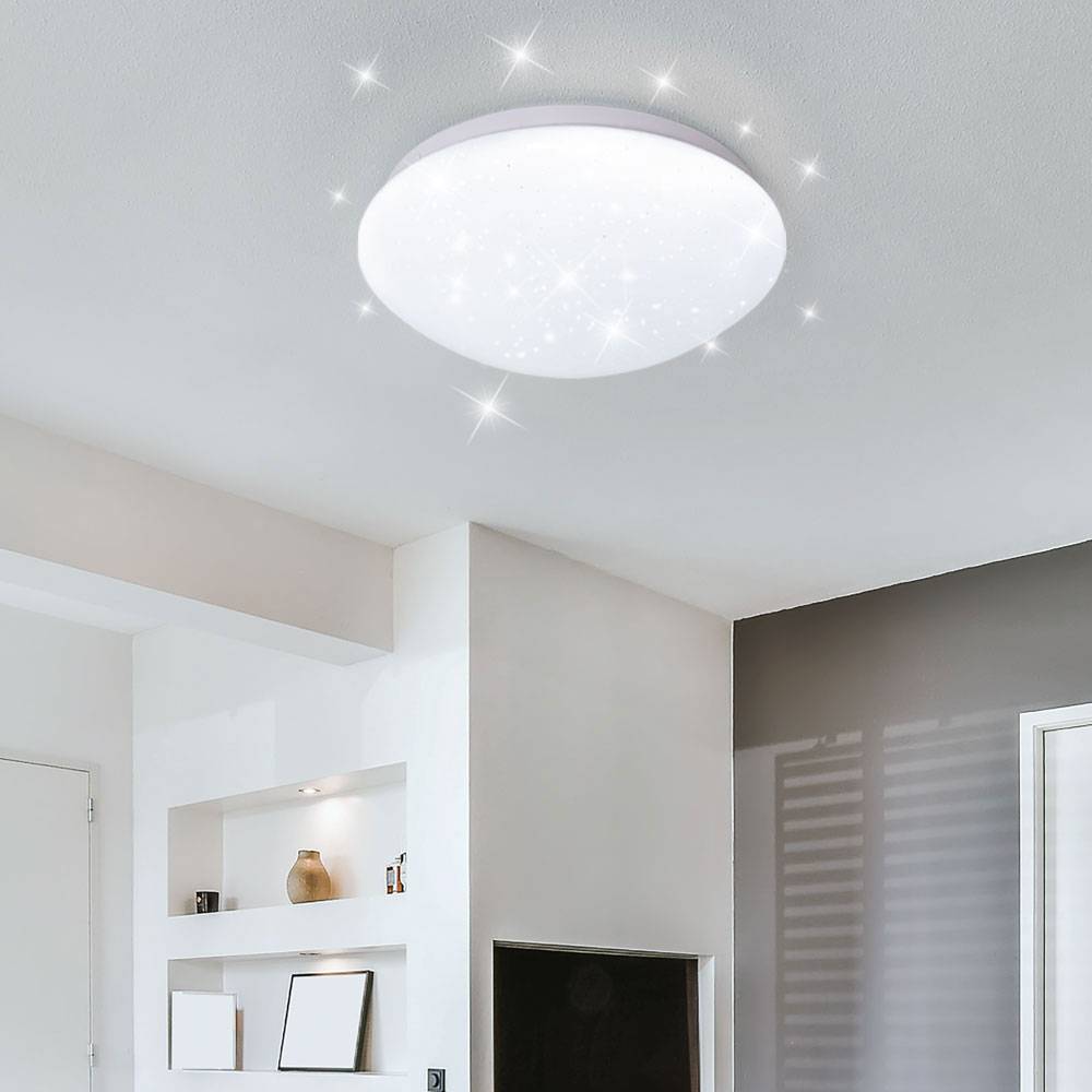 Deckenleuchte Sternenhimmel LED Küchenlampe Deckenlampe Schlafzimmer, weiß, 8W 560lm kaltweiß, DxH 21,5 x 7,8 cm