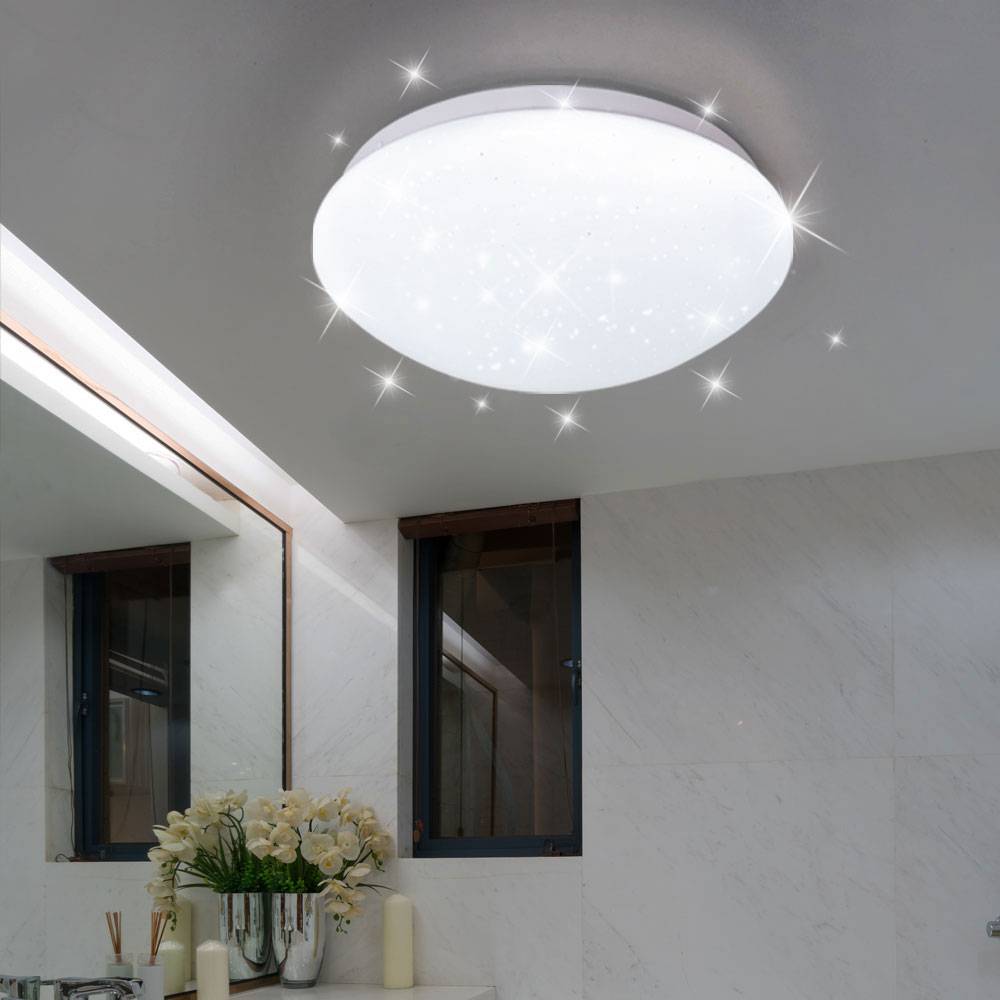 Deckenleuchte Sternenhimmel LED Küchenlampe Deckenlampe Schlafzimmerleuchte Wohnzimmerlampe, Metall weiß, 8W 560lm 6400K kaltweiß, DxH 21,5 x 7,8