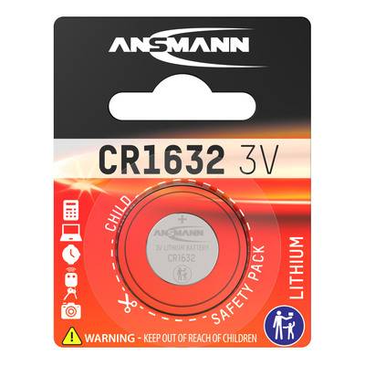 ANSMANN 1516-0004 Knopfzelle CR1632 3V Lithium Strom / Energie / Licht Knopfzellen