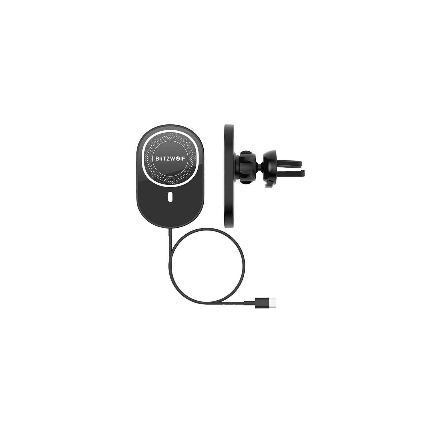 BlitzWolf BW-CW4 15W Kabelloses Laden KFZ-Handyhalterung Smartphonehalterung fürs Auto Schwarz