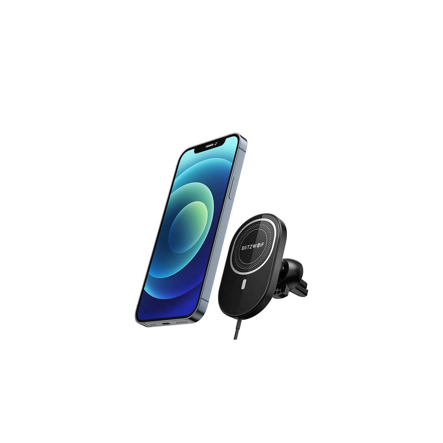 BlitzWolf BW-CW4 15W Kabelloses Laden KFZ-Handyhalterung Smartphonehalterung fürs Auto Schwarz