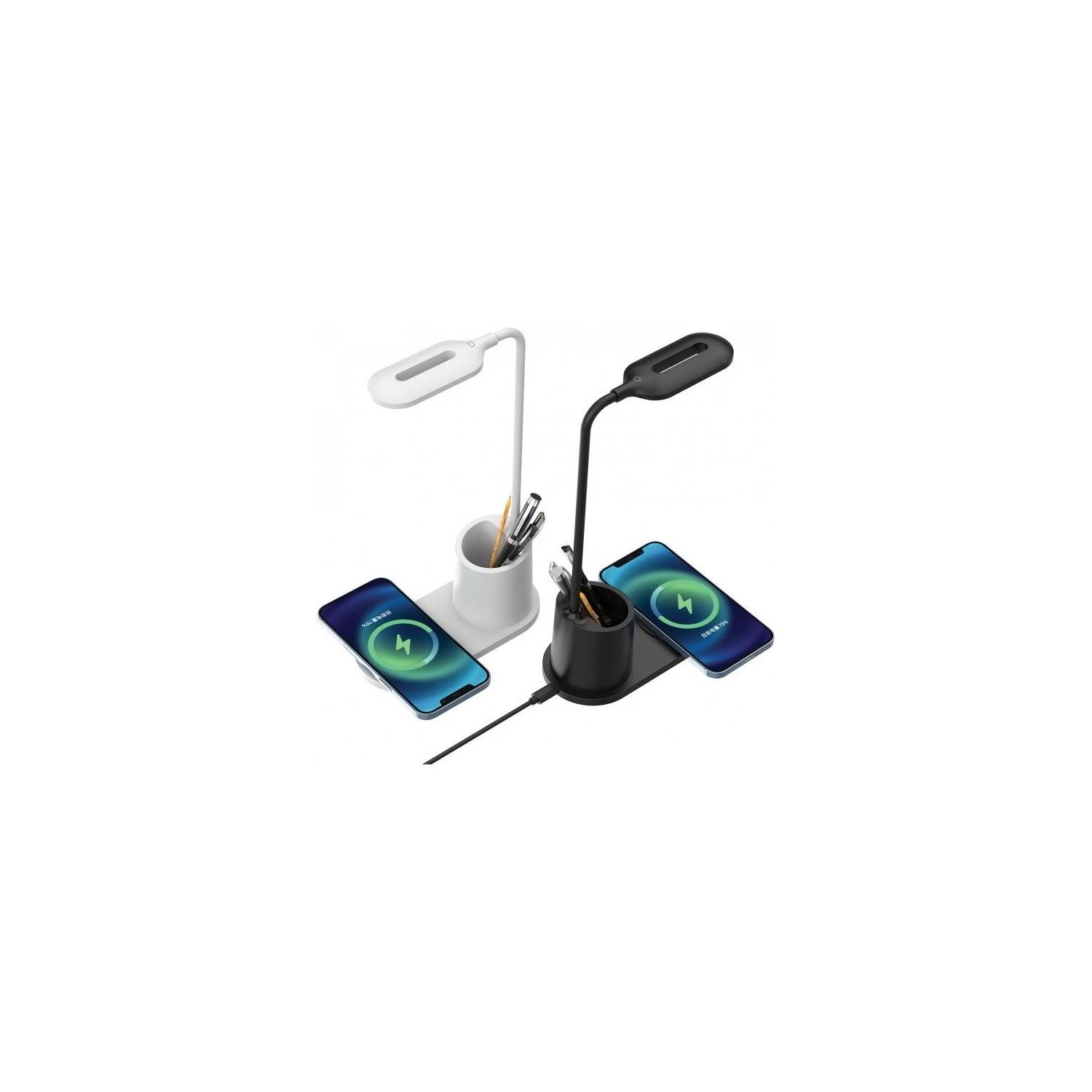 Rebeltec Schreibtischlampe mit induktivem Ladegerät W600 10W High Speed Schwarz